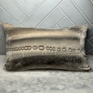 Aviva Stanoff Crushed Velvet Metallic Accent Pillow. Silver Gold